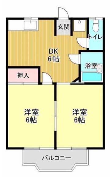 メゾン青葉台 NO.1(2DK/1階)の間取り写真