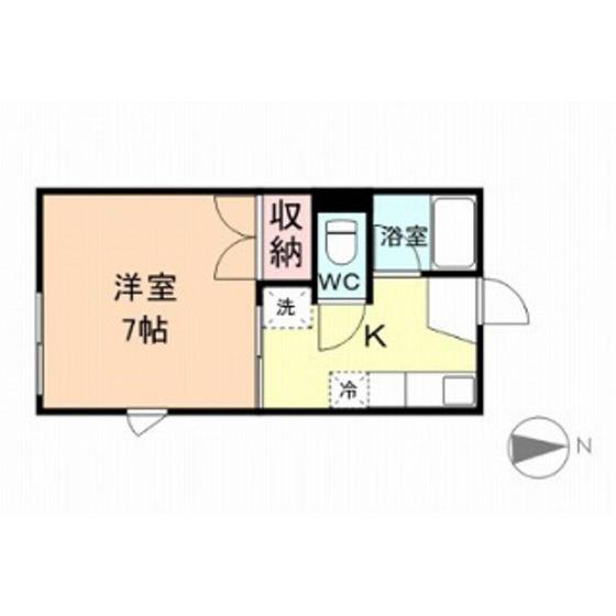 アメニティ久方(1K/1階)の間取り写真