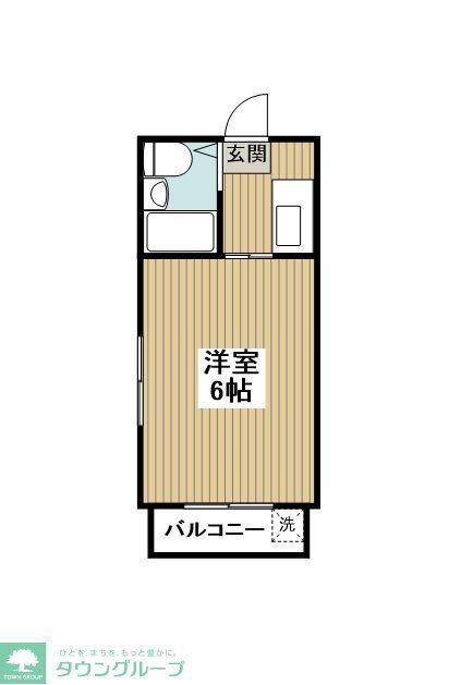 マツモトマンション南林間(1K/2階)の間取り写真