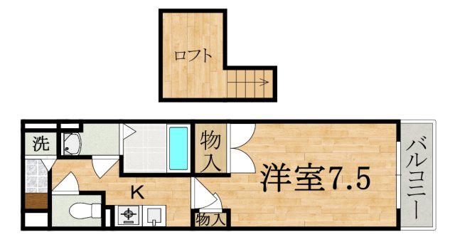 リッツパレス(1K/3階)の間取り写真