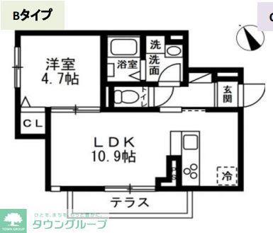 SOLANA藤沢(1LDK/1階)の間取り写真