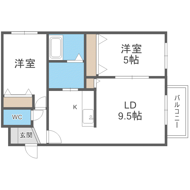 RISO LUCIA(2LDK/4階)の間取り写真