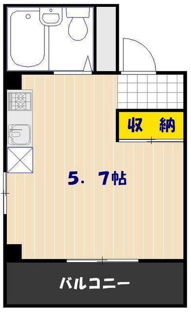 マメール・北町(ワンルーム/2階)の間取り写真