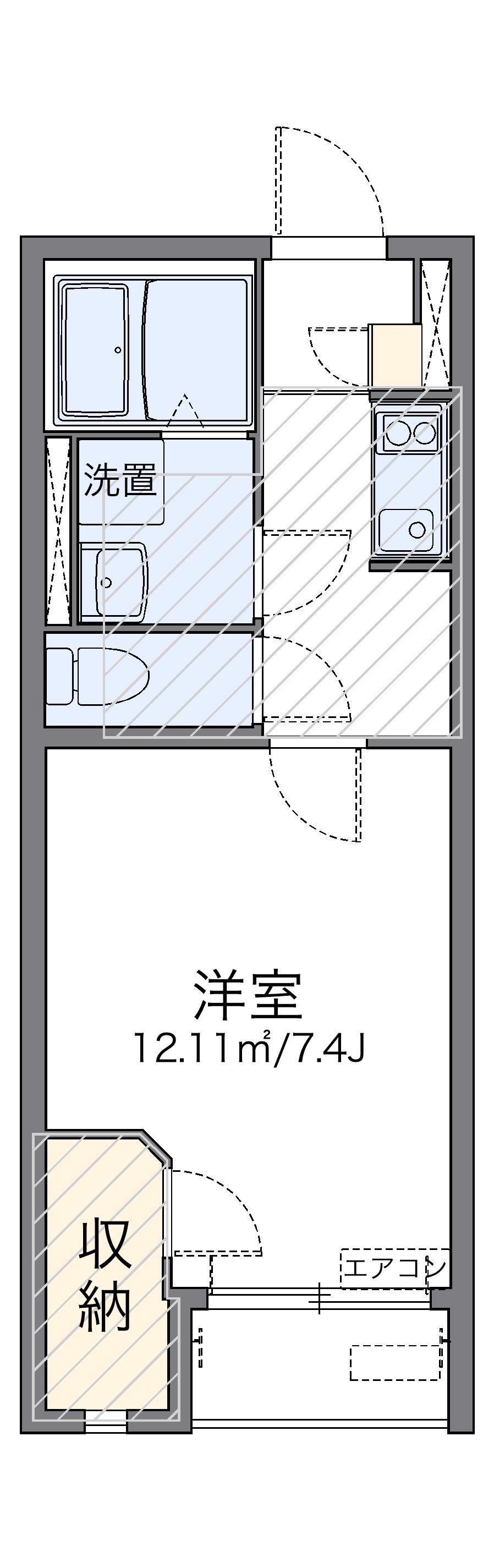 レオネクストプリマヴェーラ(1K/2階)の間取り写真