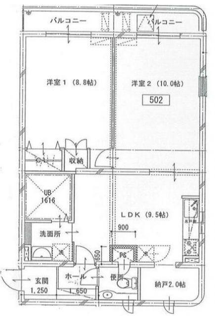トレステーラ賀来II(2LDK/5階)の間取り写真
