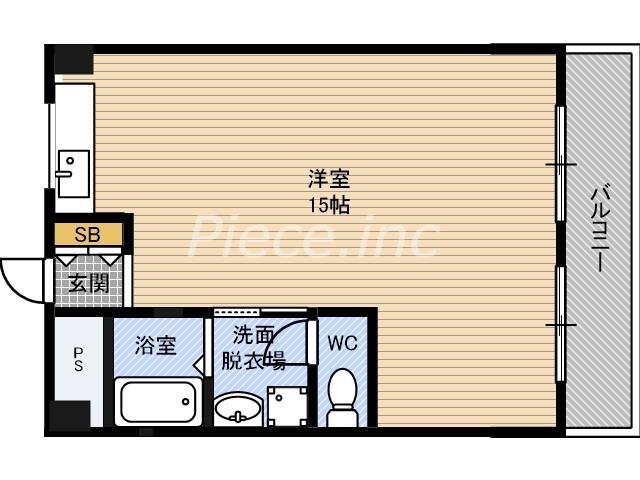 レジデンス鶴美(ワンルーム/3階)の間取り写真