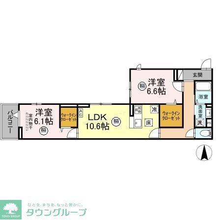 メゾンアーク西新井(2LDK/1階)の間取り写真