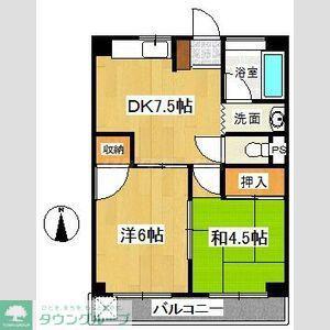学園サンハイツ(2DK/3階)の間取り写真