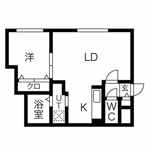 PATHOS MARUYAMA(1LDK/1階)の間取り写真