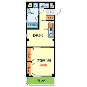 アルユータ六甲道(1DK/2階)の間取り写真