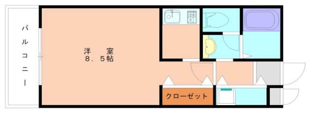 ピュアパレス(1K/3階)の間取り写真
