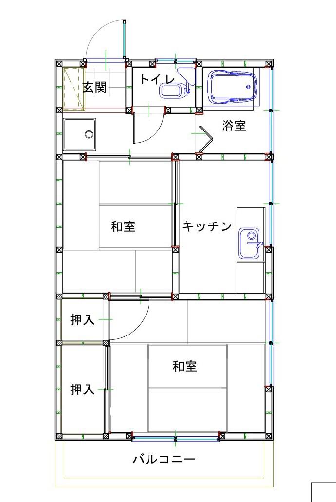 江曽島駅近 (2K/2階)の間取り写真