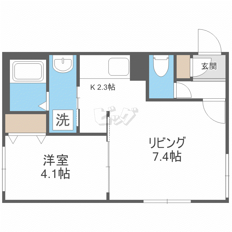 VOLPE S8(1LDK/3階)の間取り写真