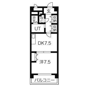 あおいマンション(1DK/3階)の間取り写真