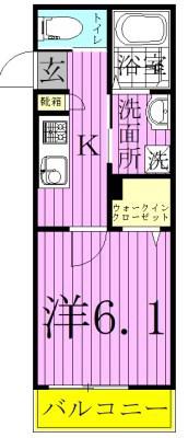 ミハス柏II(1K/2階)の間取り写真