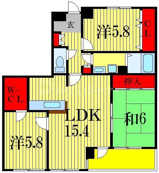ソレイユ華(3LDK/2階)の間取り写真