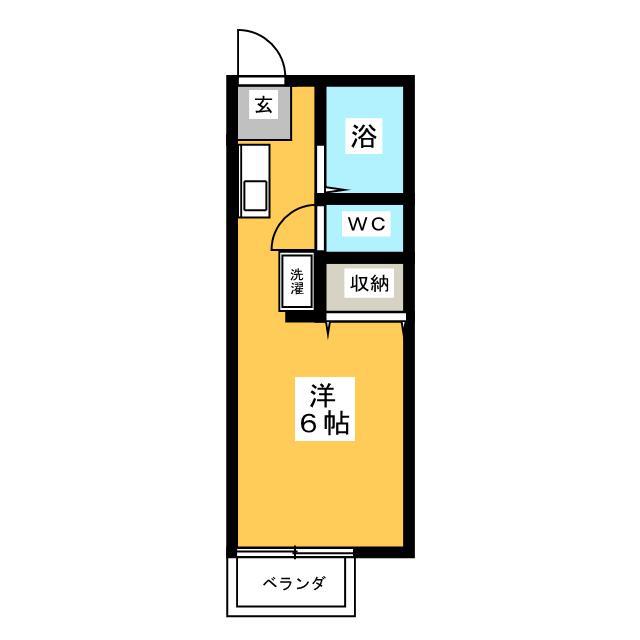 ジュネスK(ワンルーム/2階)の間取り写真