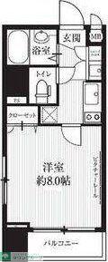 HF北四番丁レジデンス(1K/7階)の間取り写真