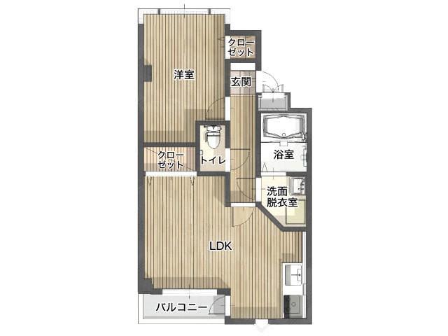山茂里ビル(1LDK/3階)の間取り写真