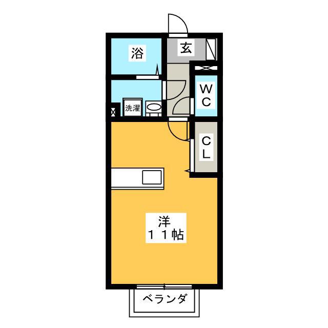 モナリエ竹成 A棟(ワンルーム/1階)の間取り写真