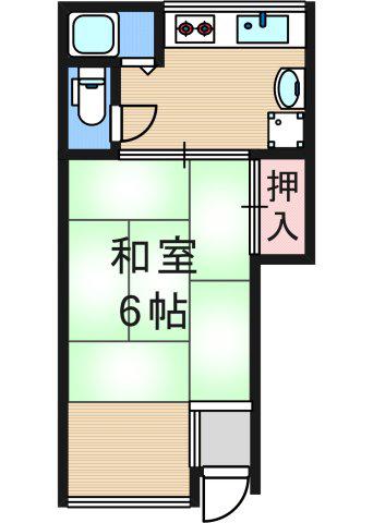 エニート天下茶屋(1DK/1階)の間取り写真