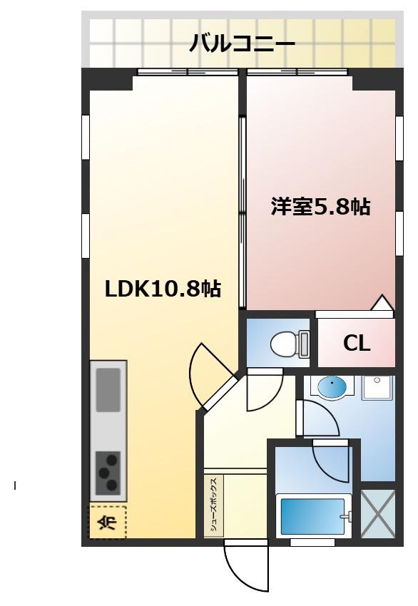 ヴィラソイル(1LDK/1階)の間取り写真