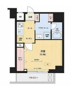 スクエアシティ横濱大通公園AZ(1K/4階)の間取り写真