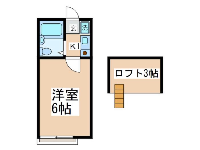 エントランス綾瀬(1K/1階)の間取り写真