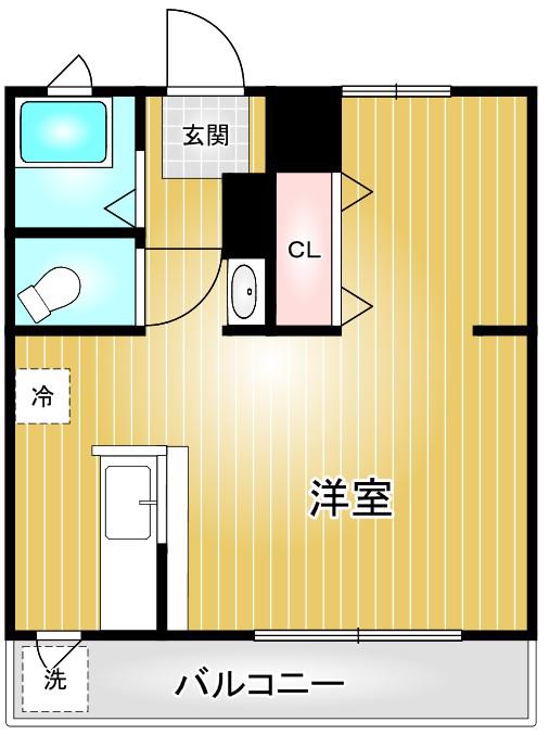 Fメゾン堀田(ワンルーム/2階)の間取り写真