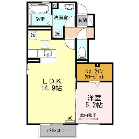 フォレストA(1LDK/1階)の間取り写真