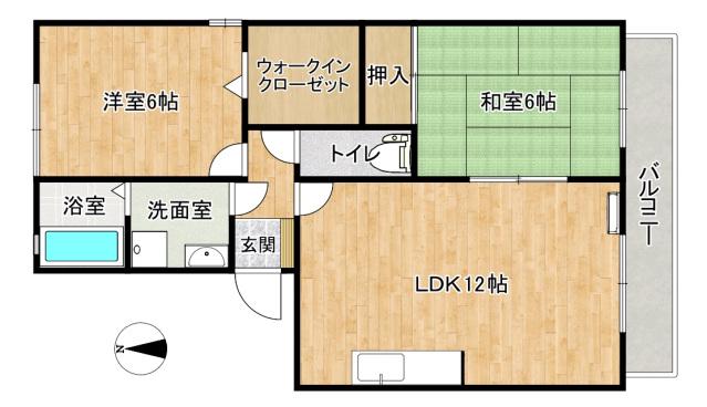 セジュール広田(2LDK/2階)の間取り写真