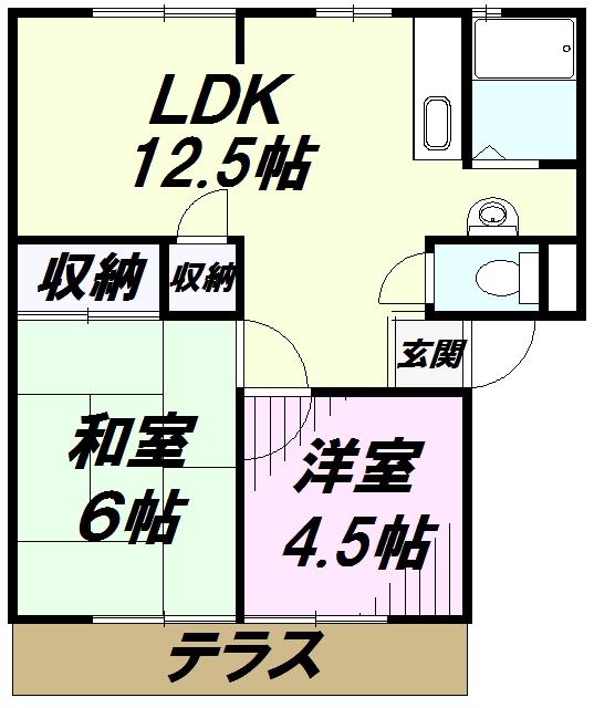 アーバン東雲A(2LDK/1階)の間取り写真