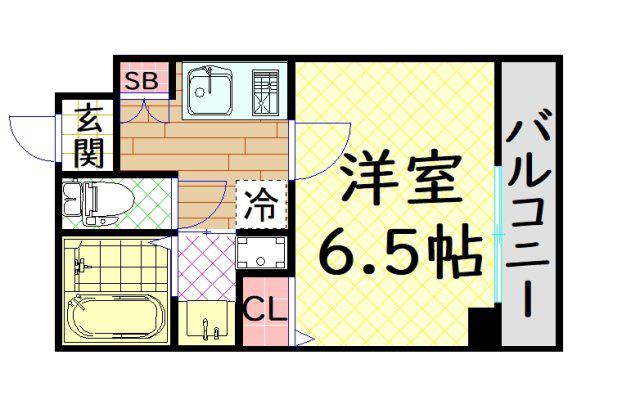 プレサンス難波イーストモダニティ(ワンルーム/9階)の間取り写真