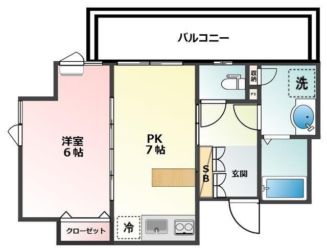 グランドテラス新宿(1DK/3階)の間取り写真