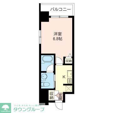 LASANTE品川シーサイドIII(1K/2階)の間取り写真