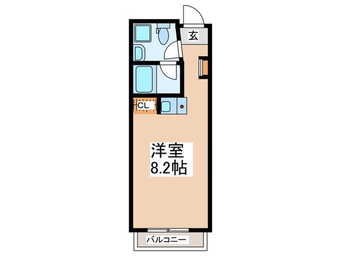 HILLS BLANCHE(ワンルーム/2階)の間取り写真
