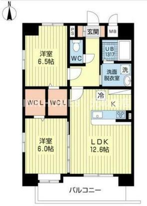 CJ津久礼(2LDK/3階)の間取り写真