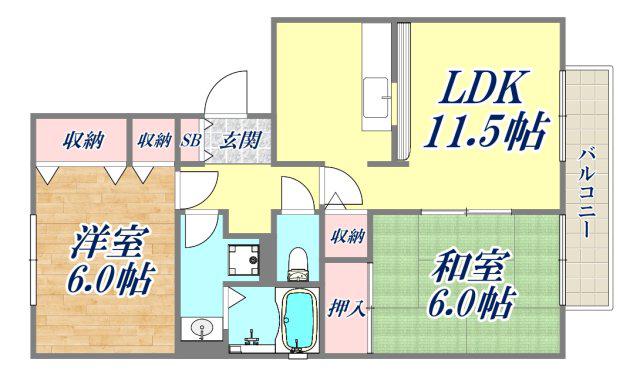 フレマリールNOMA(2LDK/2階)の間取り写真