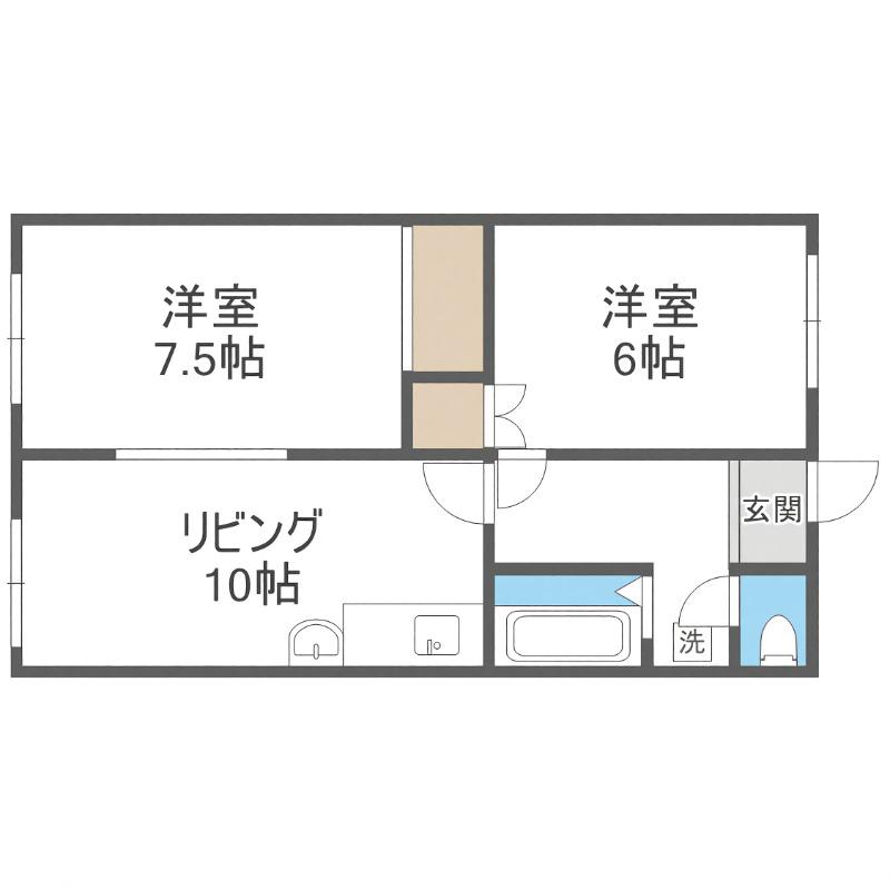 親星マンション(2LDK/3階)の間取り写真