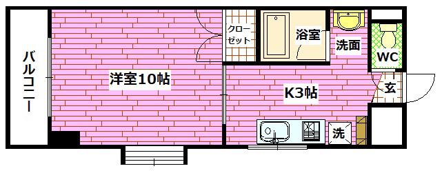 クレスト昭和中(1K/6階)の間取り写真