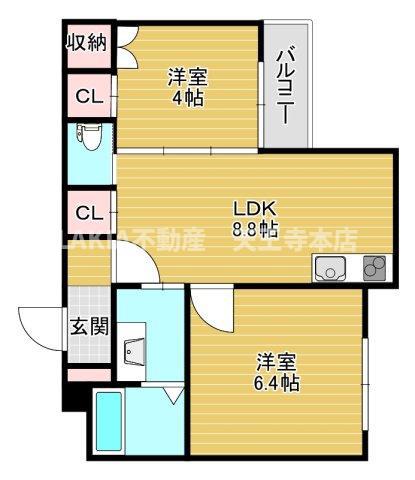ラパンMK(2DK/2階)の間取り写真