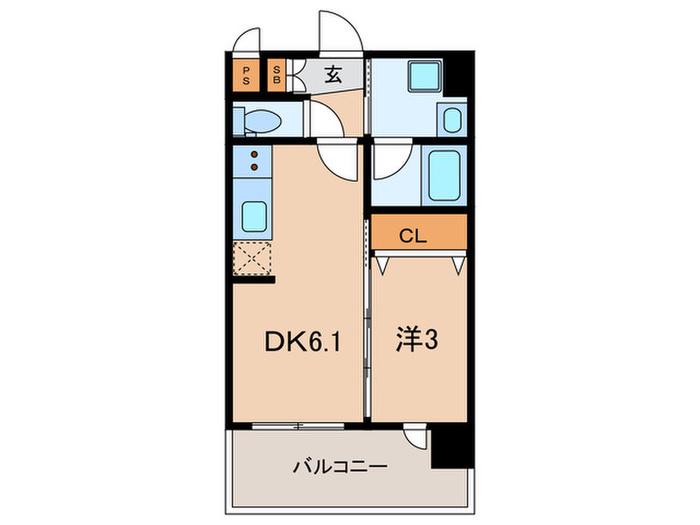 REGARIA MIHAGINO CENTER MARKS(1DK/10階)の間取り写真