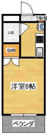 鎌田フルーツビル(ワンルーム/3階)の間取り写真