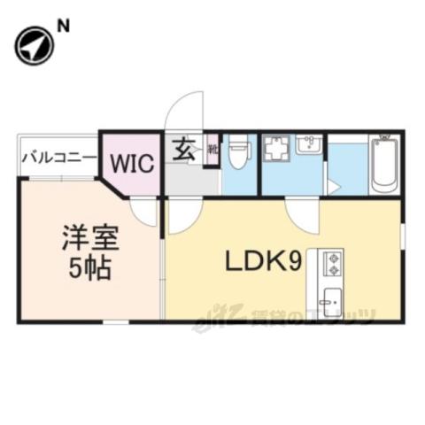 KS RESIDENCE生駒(1LDK/1階)の間取り写真