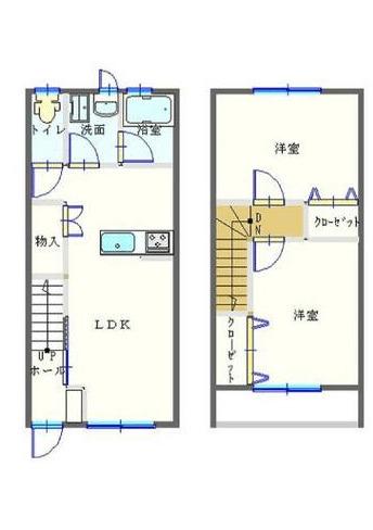 フォーチュンハウス(2LDK/1階)の間取り写真