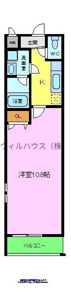 フジパレス堺老松町2番館(1K/2階)の間取り写真
