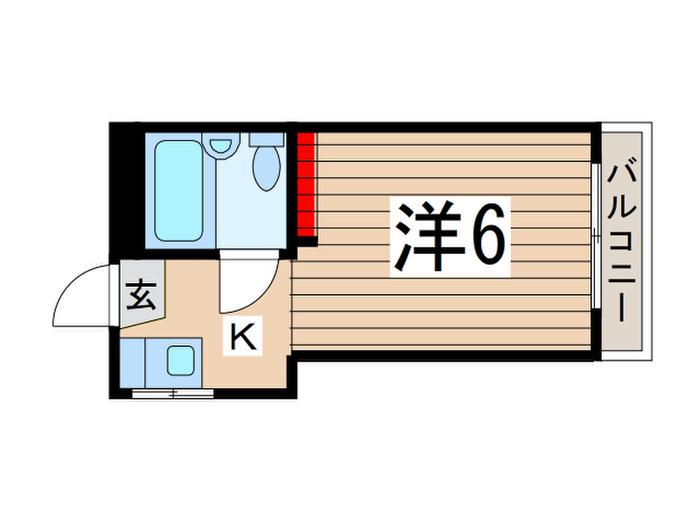ヒロセハイツ(1K/1階)の間取り写真
