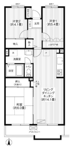 アルタイル平和台(3LDK/1階)の間取り写真