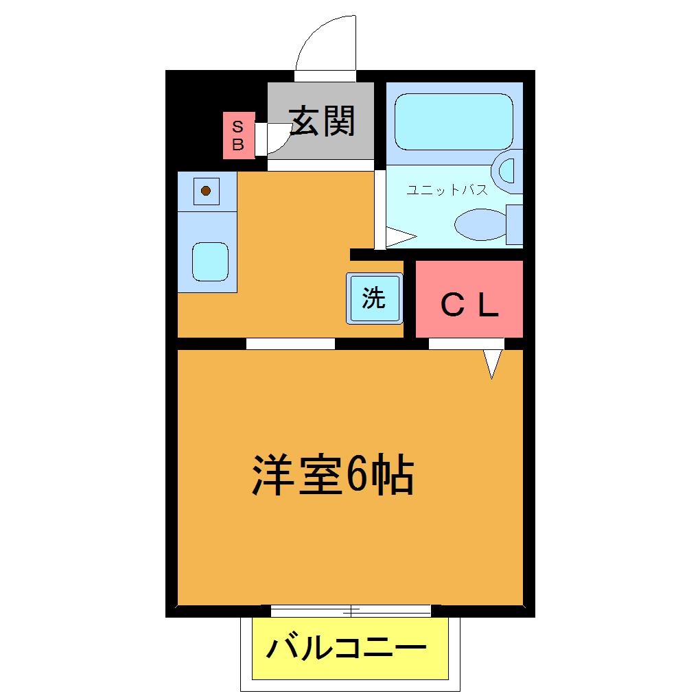 ツーステップ(ワンルーム/2階)の間取り写真