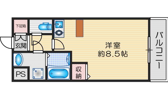 ブロード千里中央(1K/4階)の間取り写真